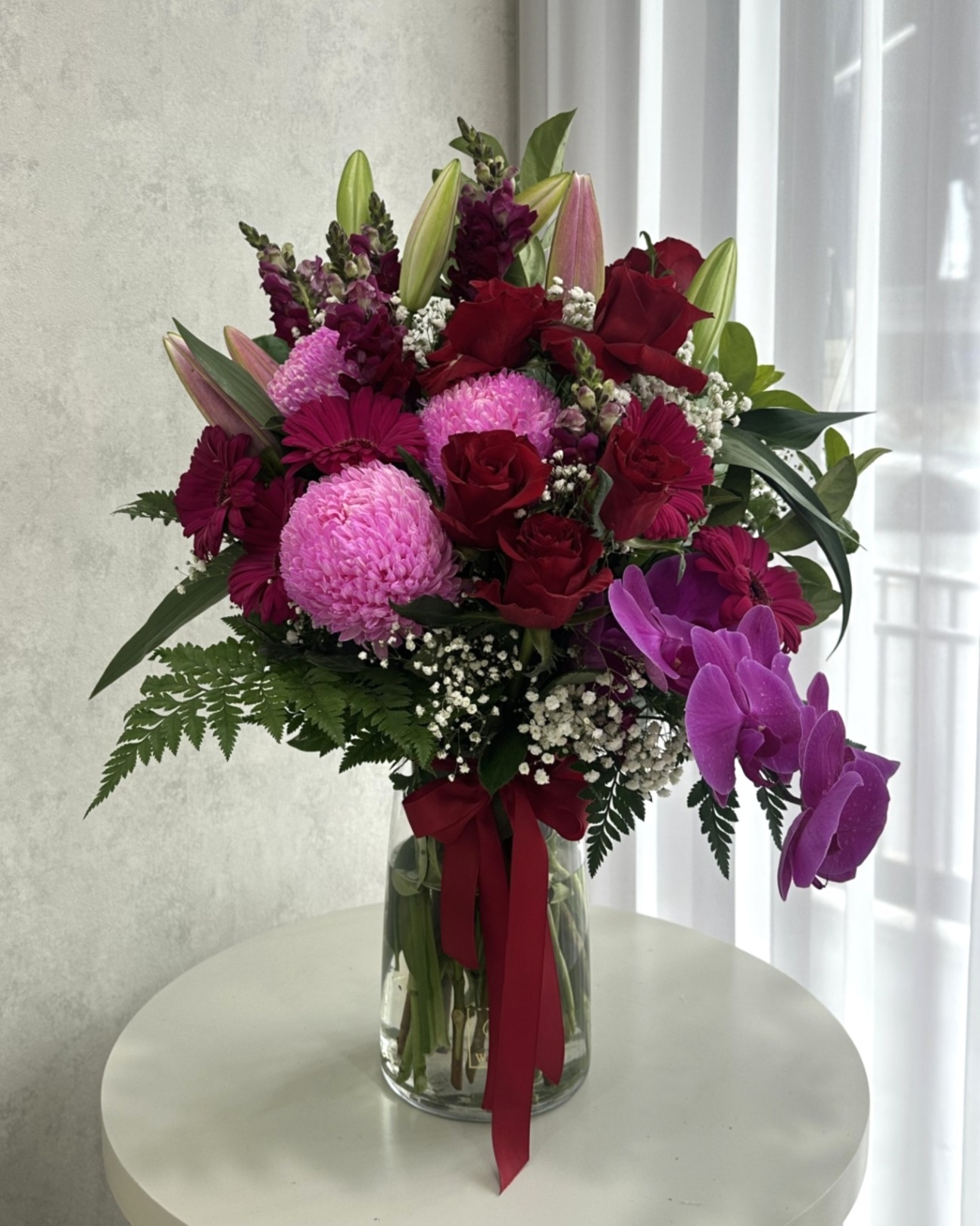 where love blooms vase arrangement